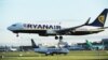 Ireland -- A Ryanair Boeing 737 landing at Dublin Airport, 28 September 2017. 