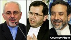 از چپ: محمد جواد ظریف، مجید تخت روانچی و عباس عراقچی