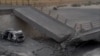 IRAN-CRISIS/Bandar Khamir - damaged portion of a bridge - July 17, 2026 - 9x16 - screen grab