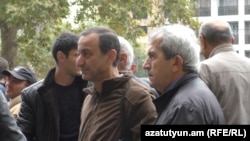 Armenia -- Protest action of employees of Nairit plant in Yerevan. 27Oct., 2016