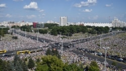 Митинг сторонников оппозиции в Минске, 16 августа 2020 года