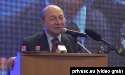 Fostul președinte român, Traian Basescu, în campanie pentru europarlamentre la Chișinău, 14 aprilie 2019