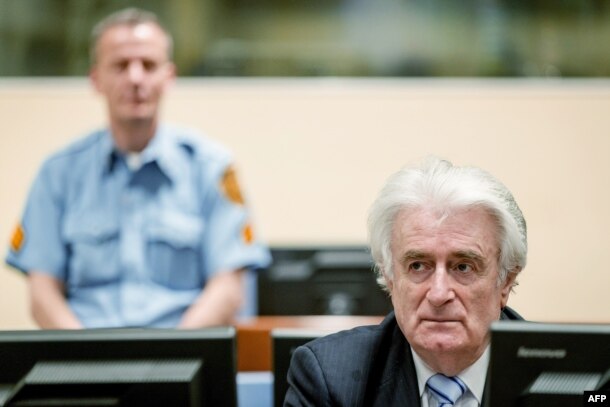 Bosnian Serb wartime leader Radovan Karadzic was sentenced to 40 years in prison by the International Criminal Tribunal for the Former Yugoslavia (file photo)