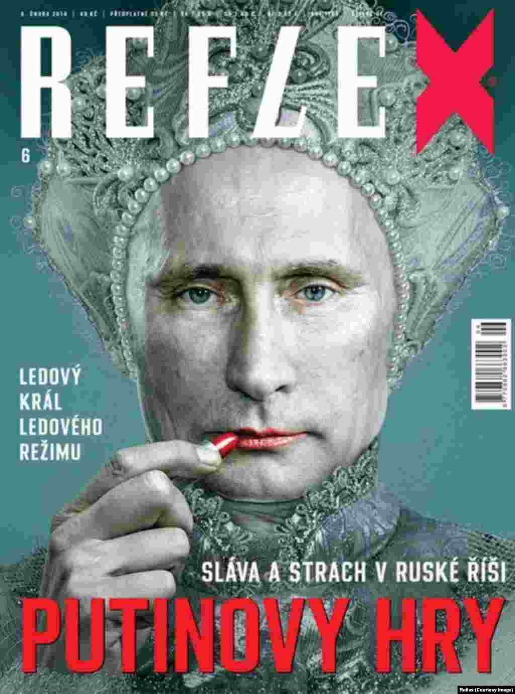 "Reflex," a Czech weekly magazine, portrays Putin as an effeminate ice king for its cover story on "Glory and Fear in the Russian Empire." 