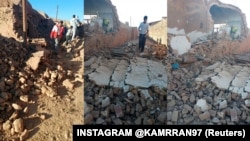 A combo photo of damage caused by earthquake on December is seen in Ravar, Kerman province. File Photo