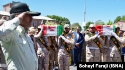 The funeral of two Iranian Border Guards killed in a clash with an unknown armed group. Urmia May 28, 2016.