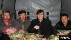 The hunger striking activists on in Almaty on May 2