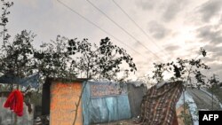 The makeshift tents used by would-be immigrants, mostly Afghans, in Calais on September 21.