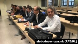 Архивска фотографија - Обвинетите Миле Јанакиески, Спиро Ристовски, Трајко Вељаноски и Владимир Атанасовски на судење за „27 април“