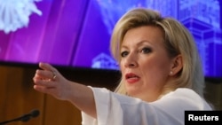 Russian Foreign Ministry spokeswoman Maria Zakharova attends the annual press conference held by Foreign Minister Sergei Lavrov in Moscow, January 20, 2026. 