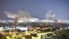 Smoke rises from the site of an Israeli air strike that targeted a neighborhood in Beirut's southern suburbs on October 3.