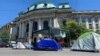 Новият палатков лагер пред Софийския университет