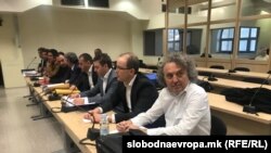 Архивска фотографија- Обвинетите Миле Јанакиески, Спиро Ристовски, Трајко Вељаноски и Владимир Атанасовски на прво рочиште од судењето за 27 април