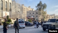 ساختمان کنسولگری ایران در شهر دمشق سوریه که امروز هدف حمله هوایی قرار گرفت 
