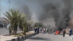 A video grab of protesters in Shiraz on January 7