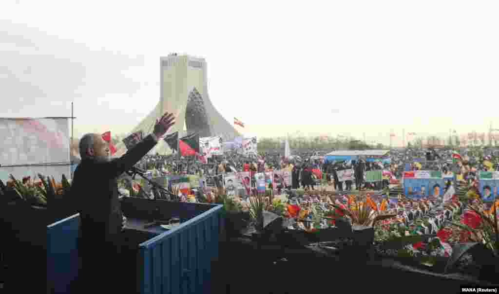 Iranian President Masud Pezeshkian delivers an address on February 11 during the 47th anniversary of the Islamic Revolution in Tehran.In his speech, Pezeshkian said his nation was "not seeking to acquire nuclear weapons," while claiming Tehran is "ready for any kind of verification." The country has refused inspections from the International Atomic Energy Agency during months of heightened tensions with the United States over Iran's nuclear program.