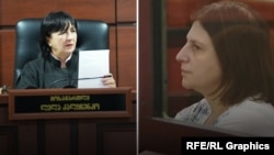 ფოტოკოლაჟი: მოსამართლე ლელა კალიჩენკო და სამოქალაქო აქტივისტი ნინო დათაშვილი.
