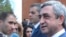 Armenia -- President Serzh Sarkisian speaks to journalists at the Sardarapat war memorial on May 28, 2009.