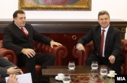 Presidenti maqedonas Gjorgje Ivanov dhe presidenti i Republikës Serbe të Bosnjës, Millorad Dodik.