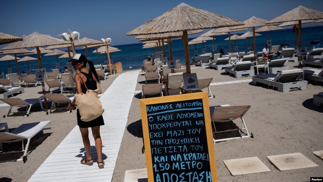 Insula Kos, Grecia - Anunț cu măsurile de protecție ce trebuie respectate pe plajă