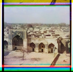 A view over central Samarkand from Registan Square