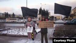 Пикет "Партии мертвых" против повышения платы за проезд. Петербург, 8 декабря 2019 года. Фото: Дарья Кабра