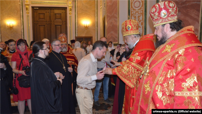 Александр Остапенко на церемонии вручения церковных наград за борьбу с коронавирусом, 2 мая 2021 года