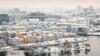 Belarus - Beautiful winter view of the old town. Minsk. Belarus