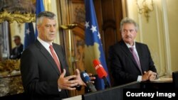 Zëvendëskryeministri i Kosovës, Hashim Thaçi me kryediplomatin e Luksemburgut, Jean Asselborn - Luksemburg