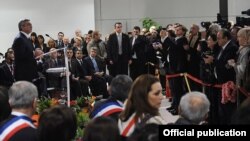 France - President Serzh Sarkisian speaks at an official reception in Marseille, 7Dec2011.