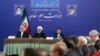 Iranian President Hassan Rouhani (C), accompanied with his chief of staff Mahmoud Vaezi (R) and Foreign Minister Mohammad Javad Zarif, in a meeting with Foreign Ministry officials on Tuesday, August 06, 2019.