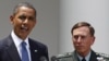 U.S. President Barack Obama with General David Petraeus , the top U.S. commander in Afghanistan