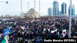 Митинг в поддержку Рамзана Кадырова в Грозном