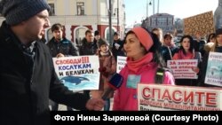 Пикет зоозащитников во Владивостоке