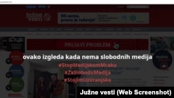 Ilustrim i protestës së mediave në Serbi