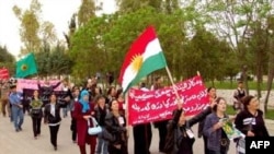 تظاهرات طرفداران گروه جدایی طلب پ ک ک در شهر اربیل عراق