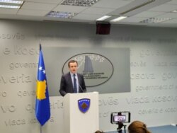 Kryeministri i Kosovës Albin Kurti në konferencë për media