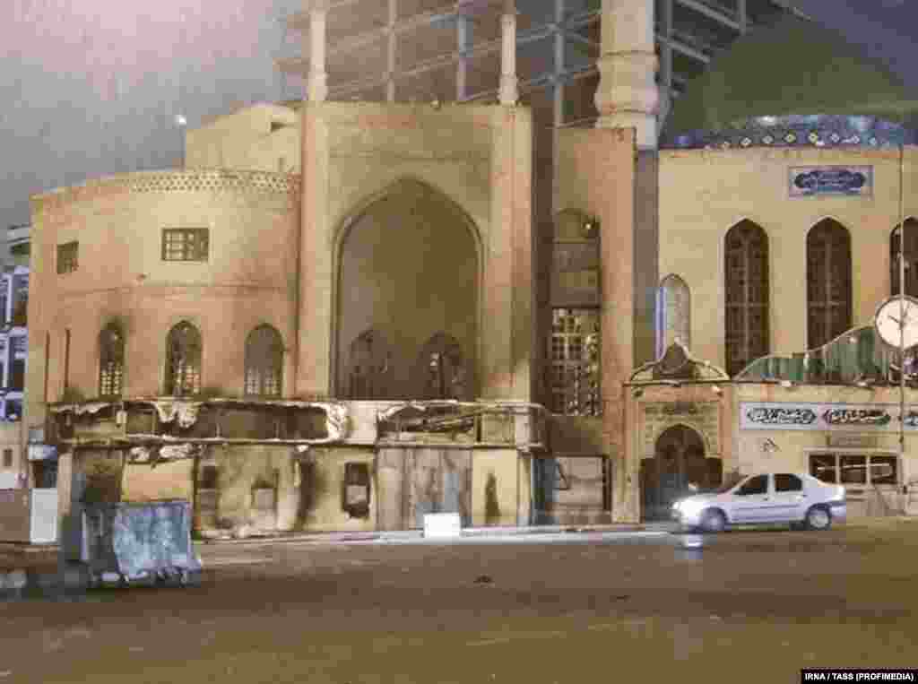 The fire-damaged Al-Rasul mosque in Tehran that was damaged by fire during the unrest.Some say another reason for targeting mosques is the Islamist ideology at the heart of Iran's current government. "Everything the regime does -- every excuse or explanation -- is wrapped in the cloak of religion," one commentator wrote.