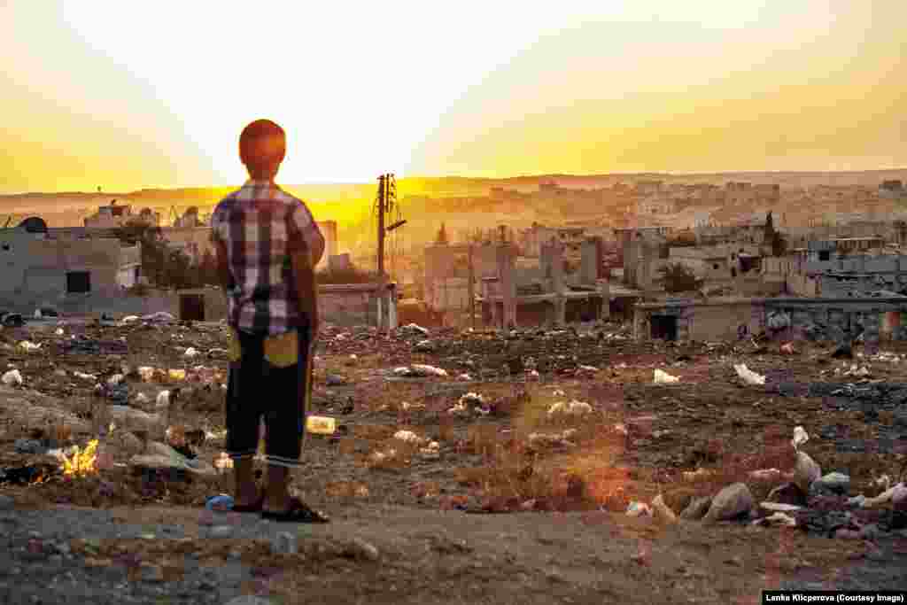 Sunset in Kobani. 