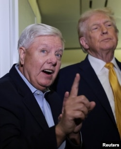 Ліндсі Грем з президентом Дональдом Трампом. Як писала американська преса, Грем був у дружніх відноснах з президентом Трампом