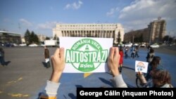 Protestul din faţa Guvernului de la Bucureşti