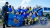 Ukrainian POWs are seen after a prisoner swap with Russia at an unknown location in Ukraine on April 10.