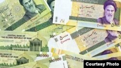 Piles of Iran's depreciating currency