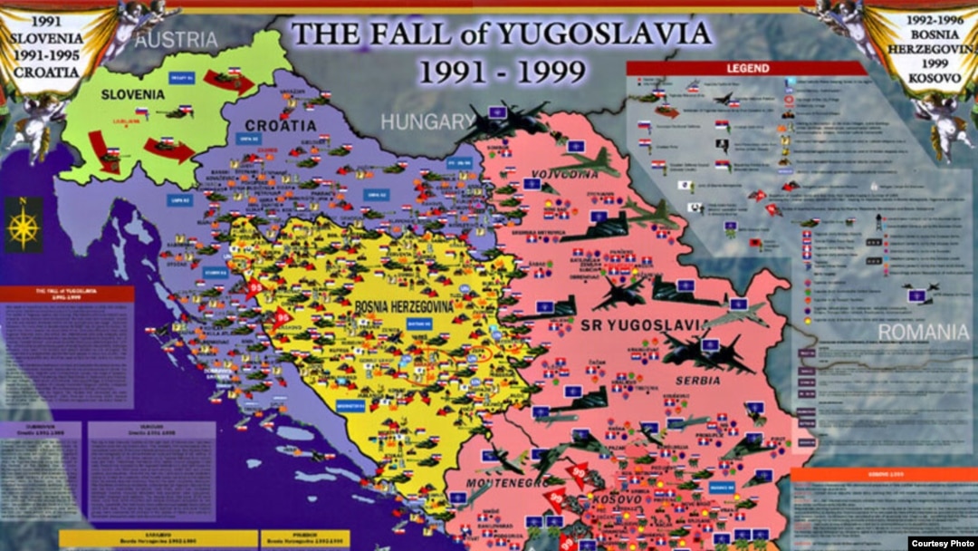 Mapa raspada Jugoslavije