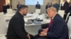 Ukrainian President Volodymyr Zelenskyy and US President Donald Trump speak together at the G7 summit in Evian-les-Bains, France, on June 16.