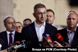 Kryeministri maqedonas, Hristijan Mickoski. Fotografi nga arkivi.