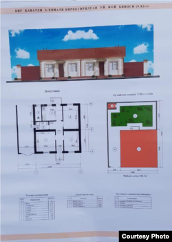 Sardoba tuman "Do‘stlik" MFY da yashashga yaroqsiz deb topilgan 28 ta uy egasiga hokimlik vakillari mana shu loyihani taqdim qilib¸ qurilajak uylarning shu shaklda bo‘lajagini va’da qilgan.