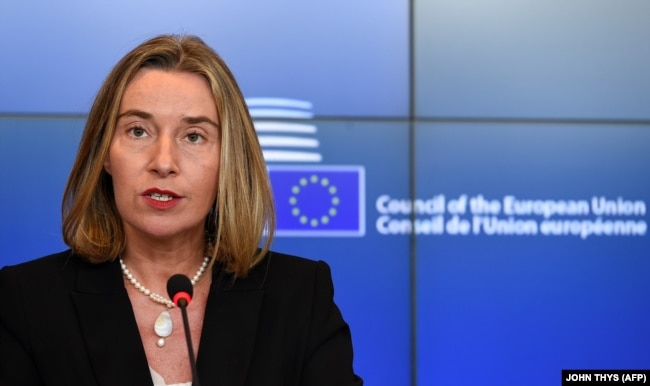 EU foreign policy chief Federica Mogherini has come in for criticism in the European Values statement. (file photo)