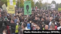 Илустрација: Протест против загадувањето на воздухот во Тетово.