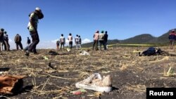 The scene of the crash of Ethiopian Airlines Flight ET 302